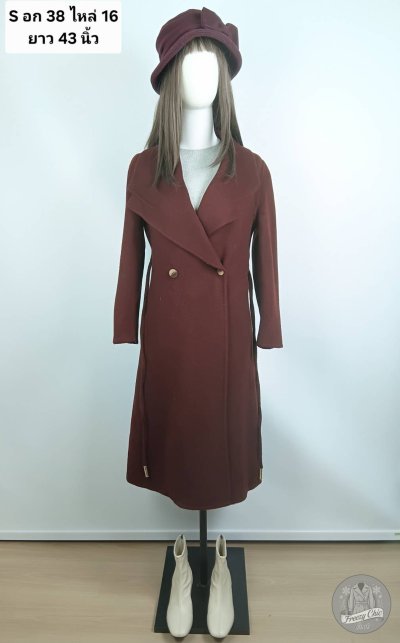 เช่าเสื้อโค้ท Freezy Chic Coat เสื้อโค้ทยาว ผ้าวูล สีแดง รุ่น 0644LZRDS