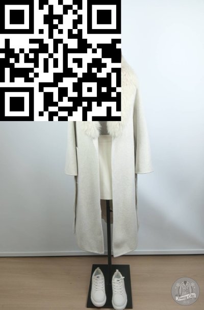 เสื้อโค้ทยาว ผ้าวูล สีขาว ขนาด S ผ้าวูล สีขาว ขนาด S