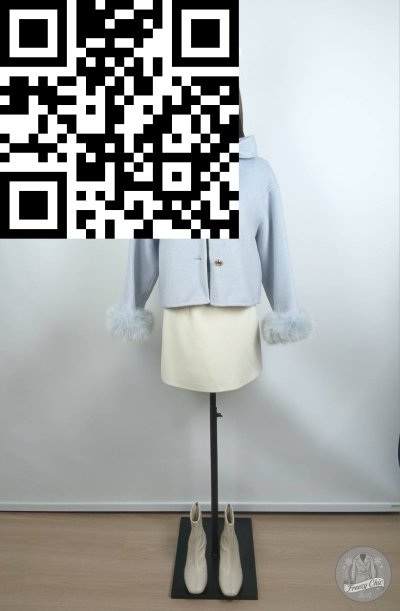 เสื้อโค้ทสั้น ผ้าวูล สีฟ้า ขนาด S ผ้าวูล สีฟ้า ขนาด S