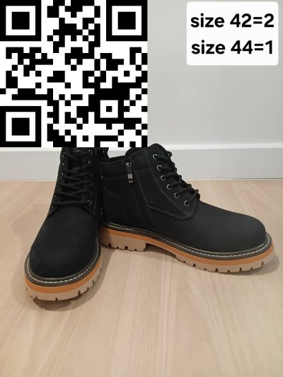 รองเท้าบูท หนัง สีดำ