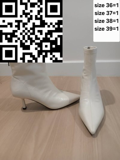 รองเท้าบูท หนัง สีขาว