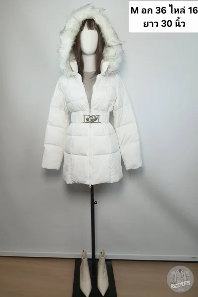เช่าเสื้อโค้ท Freezy Chic Coat เสื้อโค้ทสั้น ขนเป็ด,โพลีนวม สีขาว รุ่น 0670CDWTM