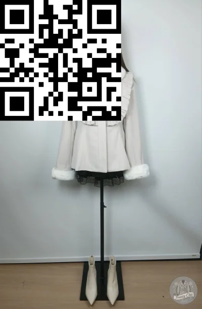 เสื้อโค้ืทสั้น ผ้าวูล สีครีม ขนาด M