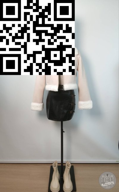 เสื้อแจ็คเก็ต หนัง สีครีม