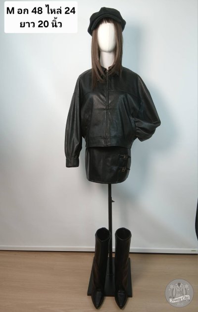 เช่าเสื้อโค้ท Freezy Chic Coat เสื้อแจ็ตเก็ต หนัง สีดำ รุ่น 0699JLBKM