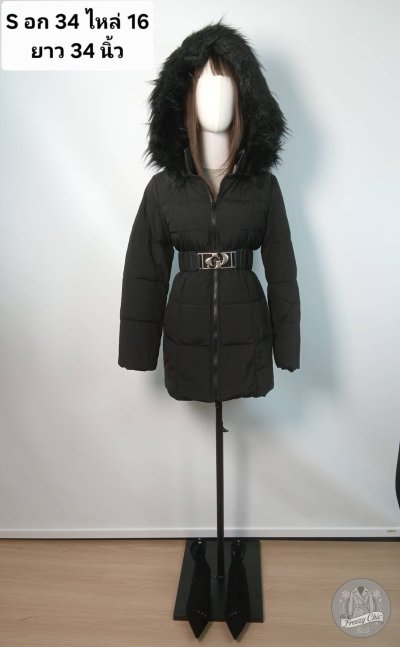 เช่าเสื้อโค้ท Freezy Chic Coat เสื้อโค้ทสั้น ขนเป็ด,โพลีนวม สีดำ รุ่น 0701CDBKS