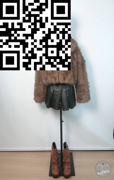 เสื้อโค้ทสั้น ผ้าขนสัตว์ สีน้ำตาล