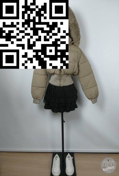 เสื้อโค้ทสั้น ขนเป็ด,โพลีนวม สีน้ำตาล ขนาด Free Size