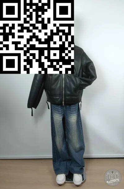 เสื้อแจ็คเก็ตชาย หนัง สีดำ ขนาด M