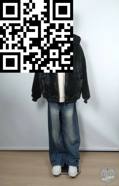 เสื้อแจ็คเก็ตชาย ผ้าขนแกะ สีดำ ขนาด M