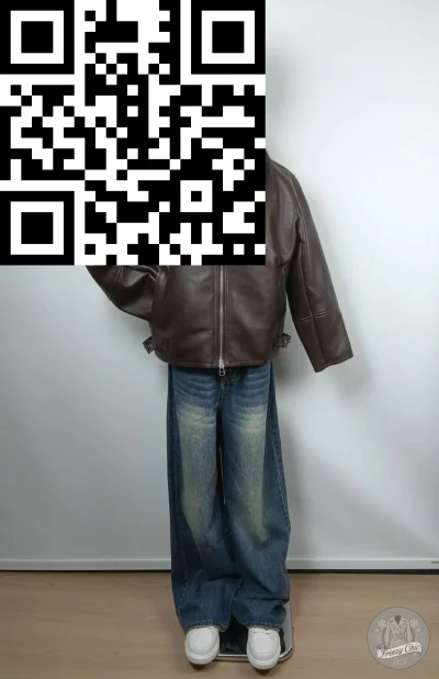 เสื้อแจ็คเก็ตชาย หนัง สีน้ำตาล ขนาด M