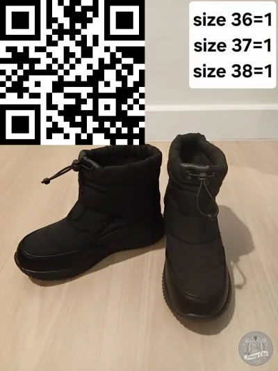 รองเท้าลุยหิมะหญิง  กำมะหยี่ สีดำ