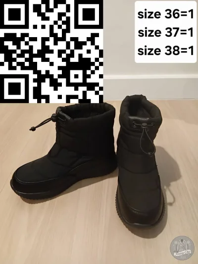 รองเท้าลุยหิมะหญิง  กำมะหยี่ สีดำ