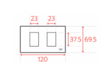 แผงหน้ากาก 2 ช่อง