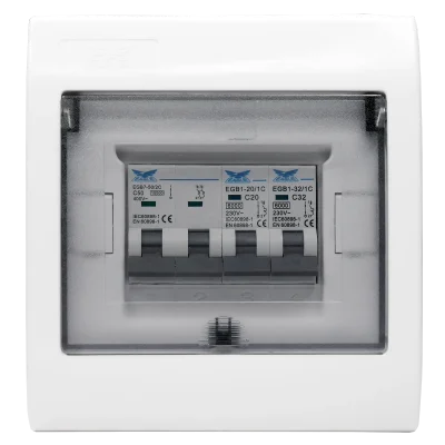 ชุดตู้ประกอบ เมนเบรกเกอร์ MCB 50A ลูกย่อย MCB 2 ตัว (20A, 32A)