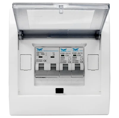 ชุดตู้ประกอบ เมนเบรกเกอร์ MCB 63A ลูกย่อย MCB 2 ตัว (20A, 32A)