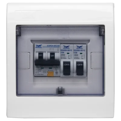 ชุดตู้ประกอบ เมนเบรกเกอร์ RCBO 50A ลูกย่อย MCB 2 ตัว (20A, 32A)