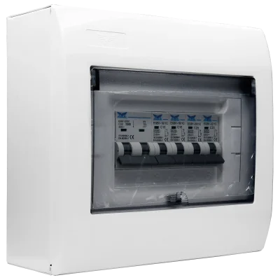 ชุดตู้ประกอบ เมนเบรกเกอร์ MCB 32A ลูกย่อย MCB 4 ตัว (16Ax2, 20Ax2)