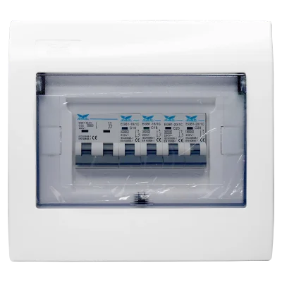 ชุดตู้ประกอบ เมนเบรกเกอร์ MCB 32A ลูกย่อย MCB 4 ตัว (16Ax2, 20Ax2)