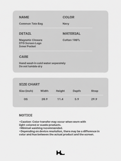 Common Tote Bag Navy