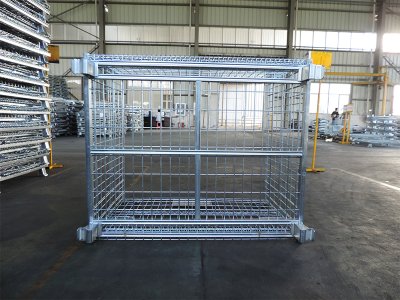 ตะแกรงเหล็กพับได้ขนาด80X100x84cm(รับน้ำหนัก800kg)แมชพาเลท ตะแกรงเหล็กกรงแมว ตะแกรงพับได้ พาเล็ตตาแกรง pallet mesh