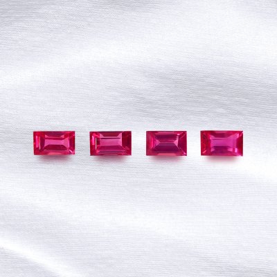 Baguette Pinkish Red Ruby