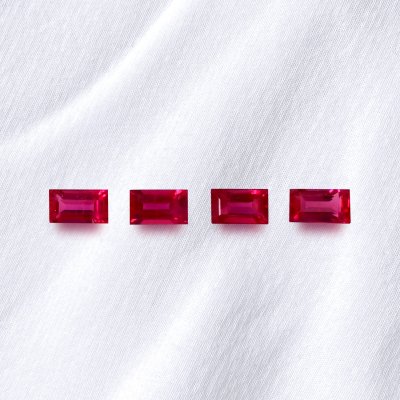 Baguette Vivid Red Ruby