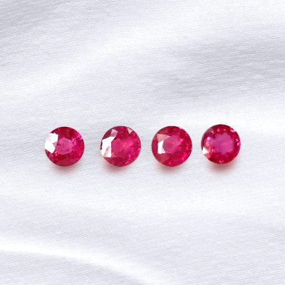 Round Pastel Red Ruby