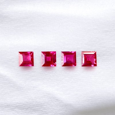 Square Pastel Red Ruby
