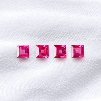 Square Pinkish Red Ruby