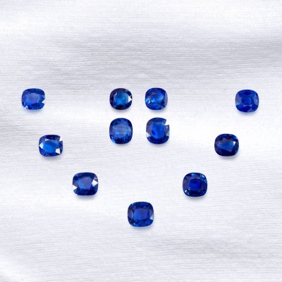 Cushion Blue Sapphire Set