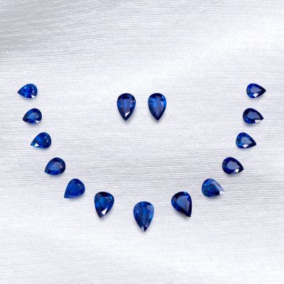 Pear Blue Sapphire Set