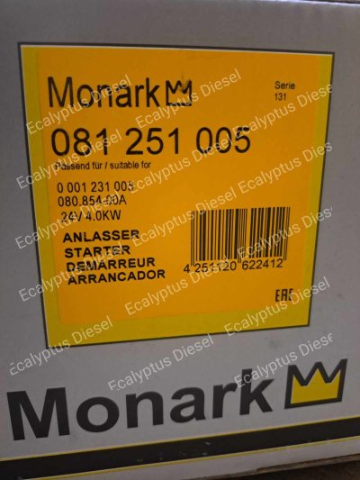 STATER MOTOR DEUTZ 1013 01180804 081251005 0001231005 - MONARK