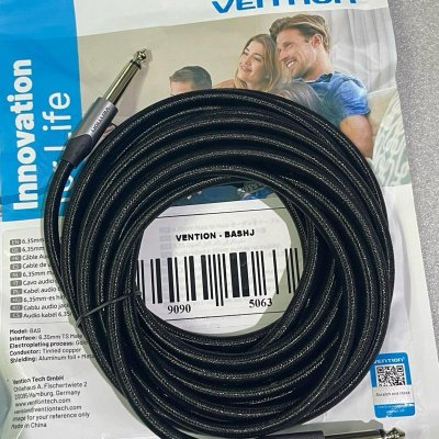 VENTION BASHJ - kabel audio aux 6.5mm to 6.5mm male to male @5mtr black