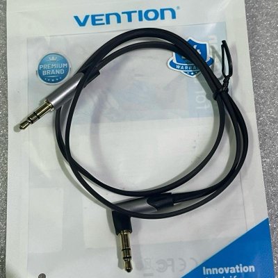 VENTION BANHD - 3.5mm right angle male to male flat aux cable 0.5 grey aloy