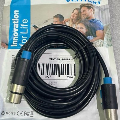 VENTION BBFBJ - kabel xlr audio extension cable @5mtr black
