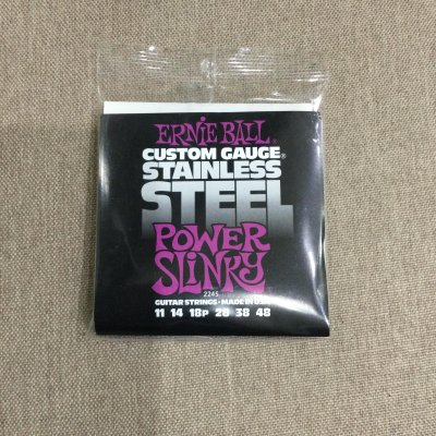 ERNIEBALL POWER SLINKY STAINLESS STEEL WOUND ELECTRIC GUITAR STRING, 11-48