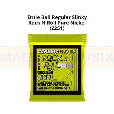 ERNIEBALL REGULAR SLINKY CLASSIC ROCK N ROLL PURE NIKEL WRAP ELECTRIC GUITAR STRINGS, 10-46