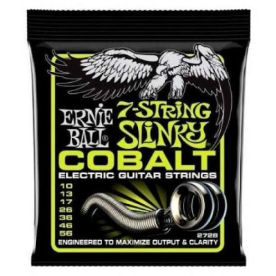 ERNIEBALL REGULAR SLINKY 7-STRING COBALT ELECTRIC GUITAR STRINGS, 10-56