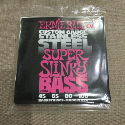 ERNIEBALL SUPER SLINKY STAINLESS STEEL BASS STRINGS, 45-100 (2844)