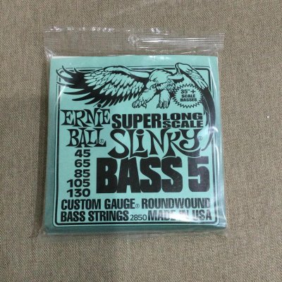 ERNIEBALL BASS 5 SLINKY SUPER LONG SCALE ELECTRIC BASS STRINGS, 45-130
