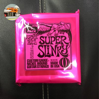 ERNIEBALL SUPER SLINKY NICKEL WOUND ELECTRIC GUITAR STRINGS, 9-42, 3PACK