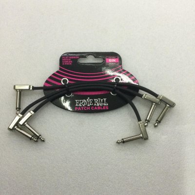 ERNIEBALL 6INCH FLAT RIBBON PATCH CABLE, 3PACK, BLACK