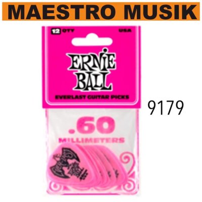 ERNIBALL PICK GUITAR 9179(12/PACK EVERLAST PINK)