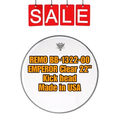 REMO DRUM HEAD W&acute;KING BB-1322-00 22" EMP TRANS - SIZE 22"