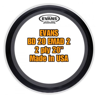 EVANS BASS HEAD EXTERNALLY M.DAMPING 20INCH (BD20EMAD2-NEW) - SIZE 20"