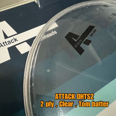 ATTACK THIN SKIN 2 SERIES 2PLY MEDIUM THIN CLEAR DRUMHEAD 14INCH DHTS2-14