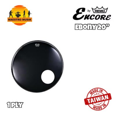 REMO ENCORE OBONY EN-1020-ES 20" BASS W/HOLE - SIZE 20"