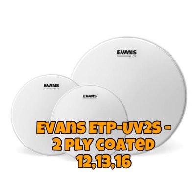 EVANS 3-TOMPACK UV2 COATED STD (12,13,16") ETP-UV2-S