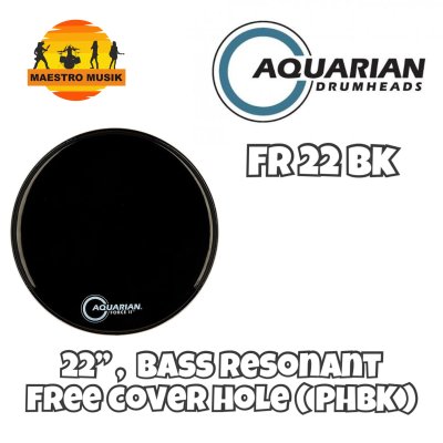 AQUARIAN HEAD DRUM FORCE II BD22 BK - SIZE 22"